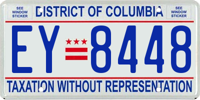 DC license plate EY8448