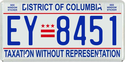 DC license plate EY8451