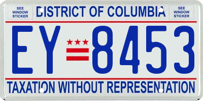 DC license plate EY8453