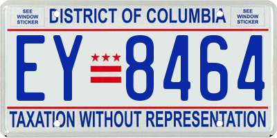 DC license plate EY8464