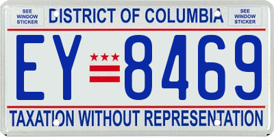 DC license plate EY8469