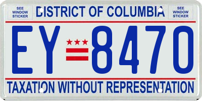 DC license plate EY8470