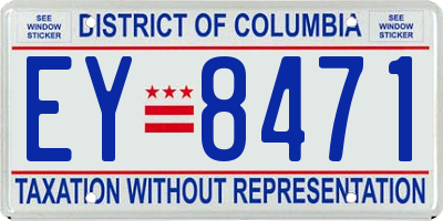 DC license plate EY8471