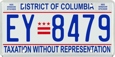 DC license plate EY8479