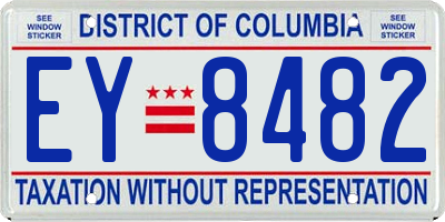 DC license plate EY8482