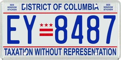 DC license plate EY8487