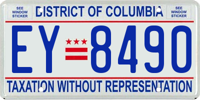 DC license plate EY8490