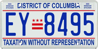 DC license plate EY8495