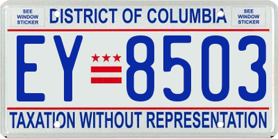 DC license plate EY8503