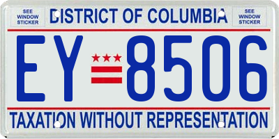 DC license plate EY8506