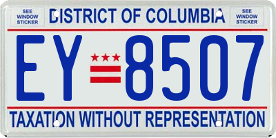 DC license plate EY8507