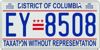 DC license plate EY8508