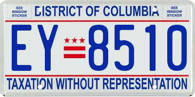 DC license plate EY8510