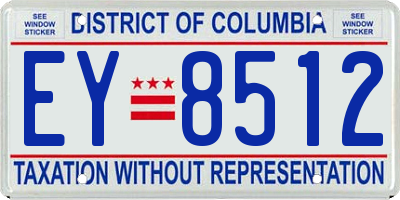 DC license plate EY8512