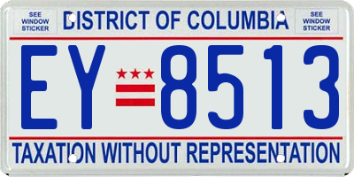 DC license plate EY8513