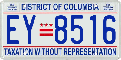 DC license plate EY8516