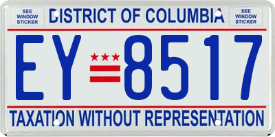 DC license plate EY8517