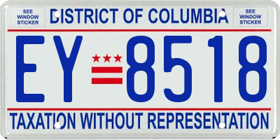 DC license plate EY8518