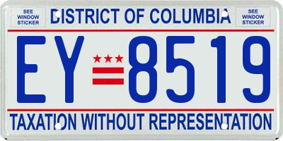 DC license plate EY8519