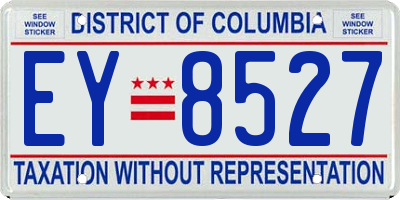 DC license plate EY8527