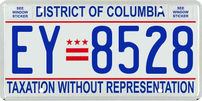 DC license plate EY8528