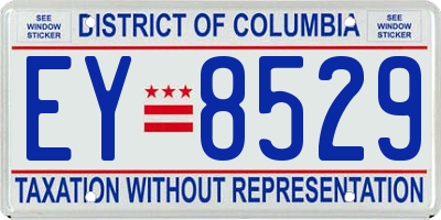 DC license plate EY8529