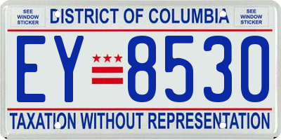 DC license plate EY8530