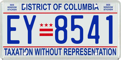 DC license plate EY8541