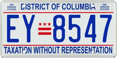 DC license plate EY8547