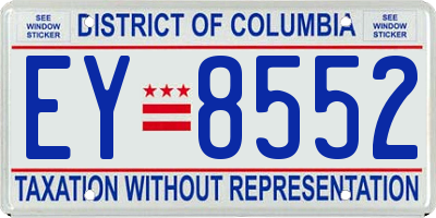 DC license plate EY8552