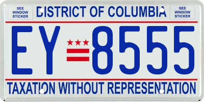 DC license plate EY8555