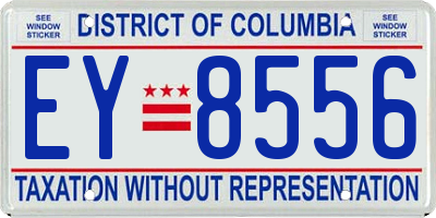 DC license plate EY8556