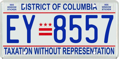 DC license plate EY8557