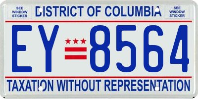 DC license plate EY8564