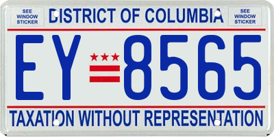 DC license plate EY8565