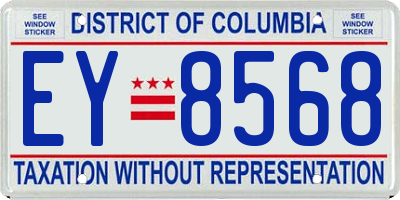 DC license plate EY8568