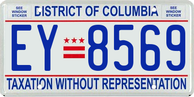 DC license plate EY8569