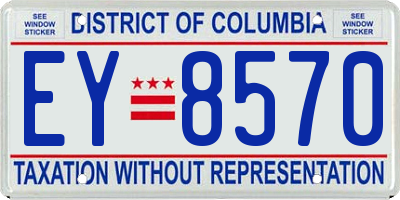 DC license plate EY8570