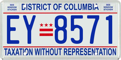 DC license plate EY8571