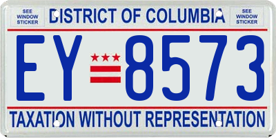 DC license plate EY8573