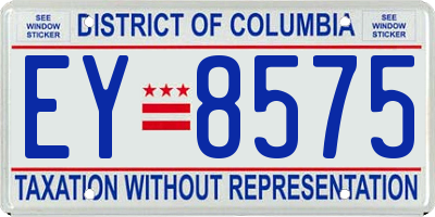 DC license plate EY8575