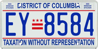 DC license plate EY8584