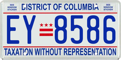 DC license plate EY8586