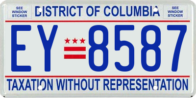 DC license plate EY8587