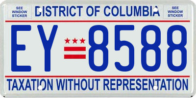 DC license plate EY8588