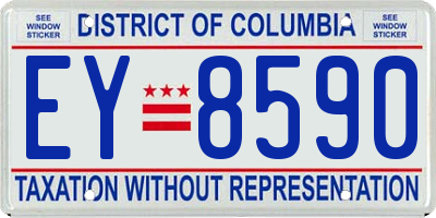 DC license plate EY8590