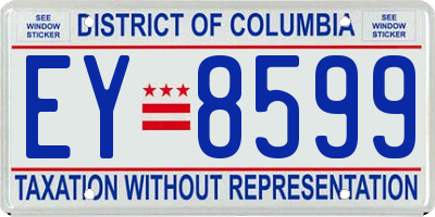 DC license plate EY8599