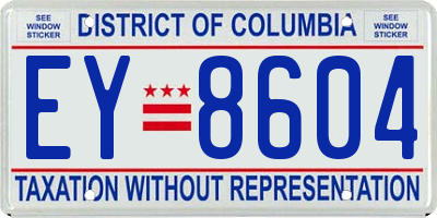 DC license plate EY8604