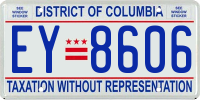 DC license plate EY8606