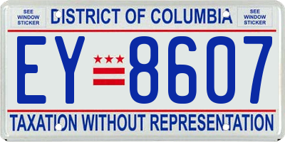 DC license plate EY8607